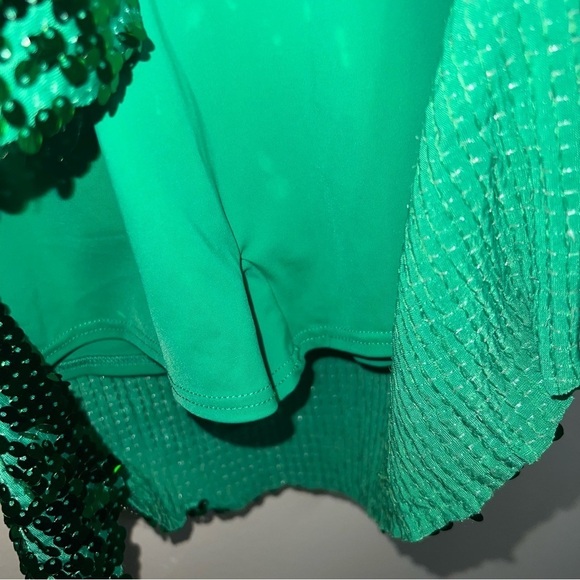 Balera Ultra Sparkle Shift Dance Dress Green Sequined Size Small Adult (4-6) - Picture 13 of 16